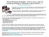 Article Marketing Strategies 