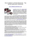 How to Submit to Article Directories