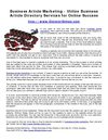 Business Article Marketing - Utilize Business Article Directory Services for Online Success