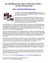Article Marketing Tips to Succeed Online – Article Writing Tips
