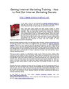 Getting Internet Marketing Training 