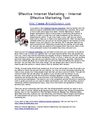 Effective Internet Marketing - Internet Effective Marketing Tool