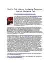 How to Find Internet Marketing Resources - Internet Marketing Tips