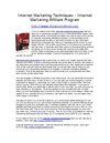 Internet Marketing Techniques - Internet Marketing Affiliate Program