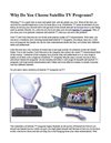 Why Do You Choose Satellite TV Programs?