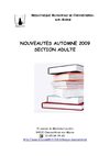 nouveautés section adultes - automne 2009