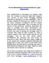 For the Homeowners Facing Foreclosure: Loan Modification
