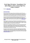 Early Signs Of Autism - Something is Not Quite Right! Is This an Early Sign Your Child is Autistic