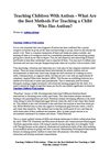 Teaching Children With Autism - What Are the Best Methods For Teaching a Child Who Has Autism