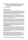Teaching Child With Autism - Some Ideas For Teaching Autistic Children