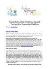 Nonverbal Autistic Children - Speech Therapy For Nonverbal Children
