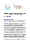 Teaching Autistic Children To Read - Using Art to Break Down the Barriers