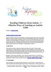 Teaching Children About Autism - 3 Effective Ways of Teaching an Autistic Child