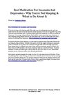 Best Medication For Insomnia And Depression - Why You're Not Sleeping & What to Do About It