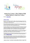 Autism Eye Contact - Why Children With Autism Refuse to Make Eye Contact