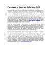 Purchase of Land in Delhi and Real estate Gurgaon 