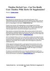 Tinnitus Herbal Cure - Can You Really Cure Tinnitus With Herbs Or Supplements