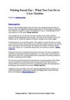 Pulsing Sound Ear - What You Can Do to Cure Tinnitus