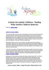 Articles On Autistic Children - Dealing With Autistic Children Behavior