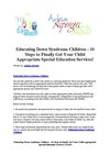 Educating Down Syndrome Children - 10 Steps to Finally Get Your Child Appropriate Special Education Services