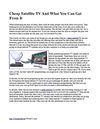 Cheap Satellite TV And What You Can Get From It