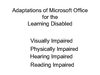 Adaptations of Microsoft Word for the Learning Disabled