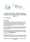 Aspergers Education - What is Aspergers Syndrome and How Do I Know If My Child Has It