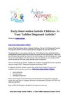 Early Intervention Autistic Children - Is Your Toddler Diagnosed Autistic