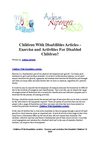 Children With Disabilities Articles - Exercise and Activities For Disabled Children