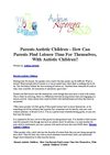 Parents Autistic Children - How Can Parents Find Leisure Time For Themselves, With Autistic Children
