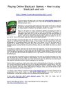 Playing Online Blackjack Games – How to play blackjack and win