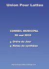 Conseil Municipal du 26 mai 2010