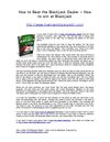 How to Beat the Blackjack Dealer – How to win at Blackjack