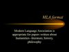 MLA FORMAT PRESENTATION
