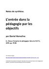 L'entrée dans la pédagogie par les objectifs, par Daniel Hameline, Revue française de pédagogie. Volume 46 N°1,...