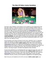 The Risk Of Online Casino Gambling