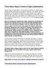 Three Basic Steps to Search Engine Optimization