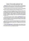 Career Personality Aptitude Test