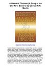 A Game of Thrones A Song of Ice and Fire Book 1 by George RR Martin - Epic Fantasy With The Depth Of Tolkien And The...