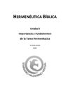 Hermenéutica Bíblica Unidad 1