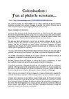 Colonisation : J'en ai plein le scrotum... 