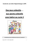 Des jeux collectifs aux sports collectifs avec ballon au cycle 3