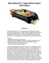 West Bend 6111 Heart Smart Indoor Grill Black - Grilled To Perfection