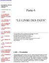 VI "Le livre des pays"