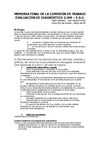 MEMORIA FINAL DE LA COMISIÓN DE EVALUACIÓN DIAGNÓSTICO