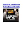 UFC 116 PPV Live Online Stream HD