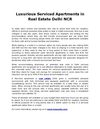 Luxurious Serviced Apartments in Real Estate Delhi NCR