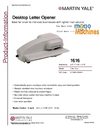 Martin Yale 1616 Desktop Letter Opener Spec