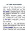 Why a College Education is Essential