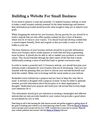 Building a website for small business
